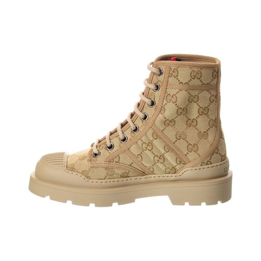 Gucci Gg Web Canvas High-Top Sneaker, Beige - Picture 2 of 5